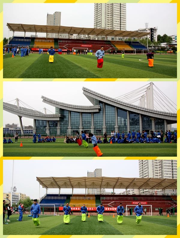 公司工會(huì )組織的迎五一團隊趣味游戲——袋鼠跳接力賽掠影